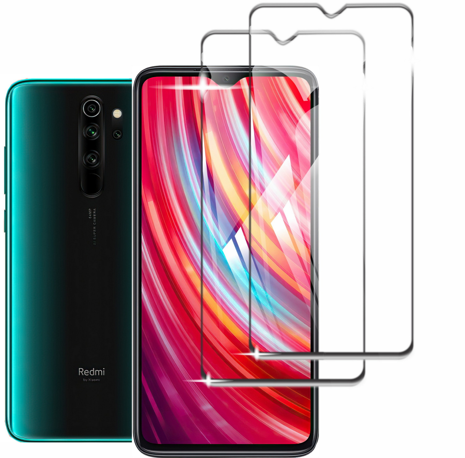 2 piezas Cristal Templado 9d Xiaomi Redmi Note 8 Redmi Note 8 Pro Redmi Note 9s 10